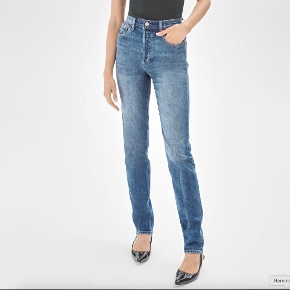 Aritzia Denim Forum The Yoko High Rise Slim Jeans Blue Wash Size 28